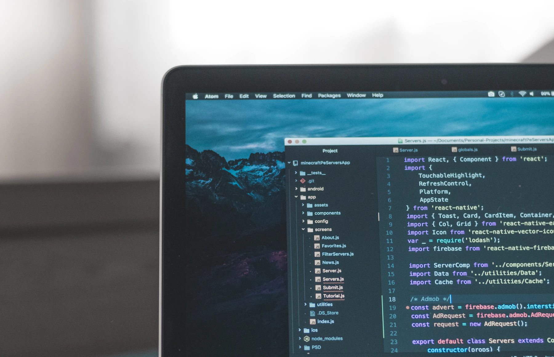 Clean code editor on a laptop for custom WordPress development