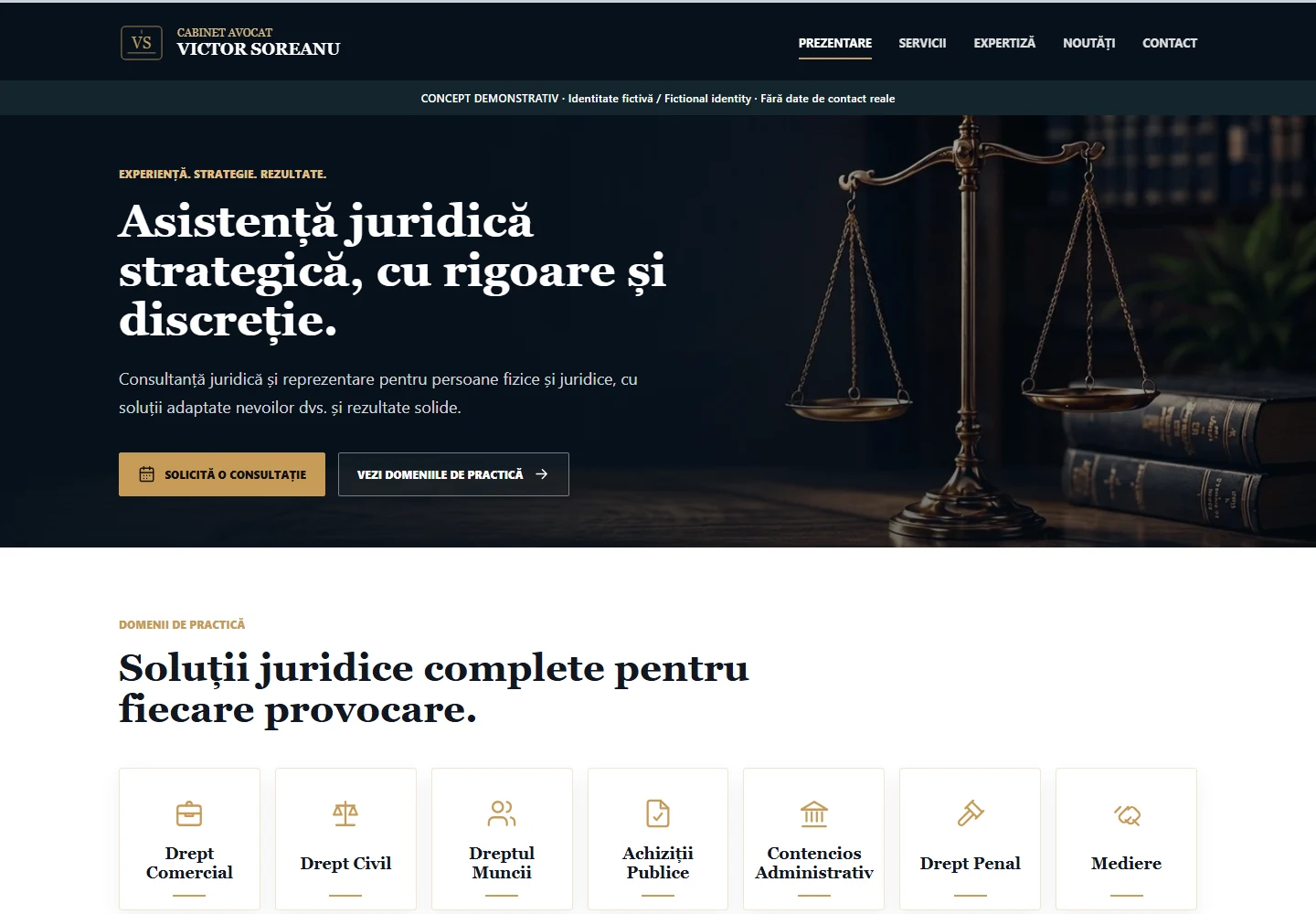 Avocat Victor Soreanu — fictional website preview